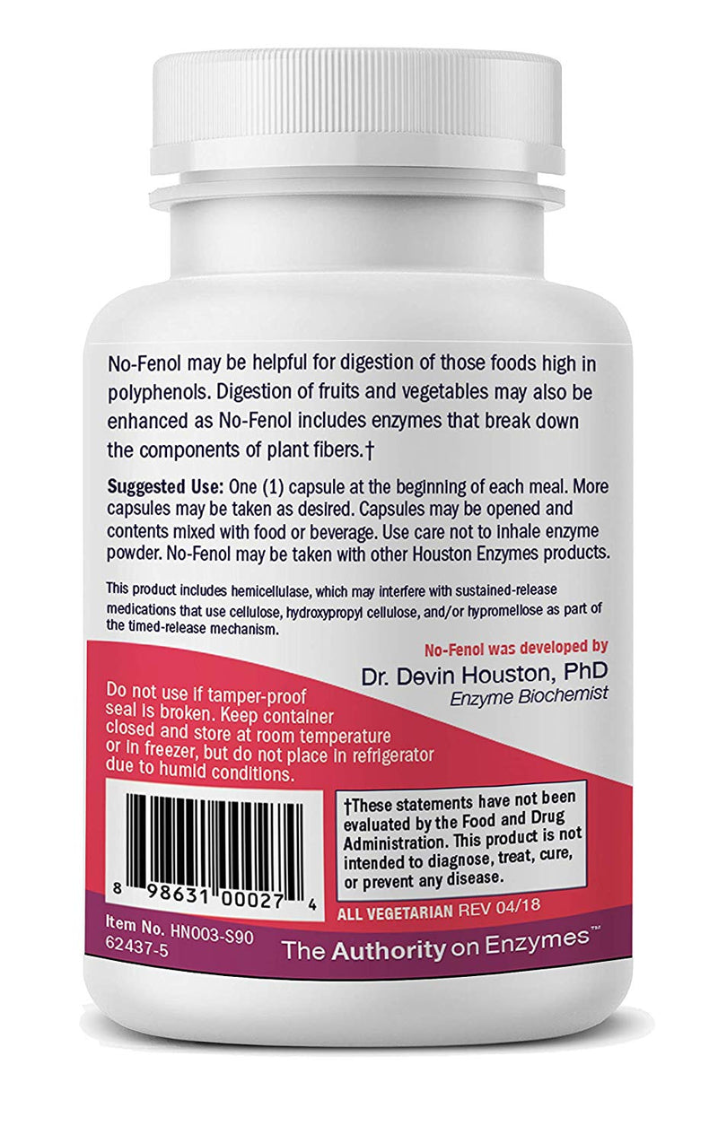 Houston Enzymes No-Fenol 90 Capsules (90 Serving)