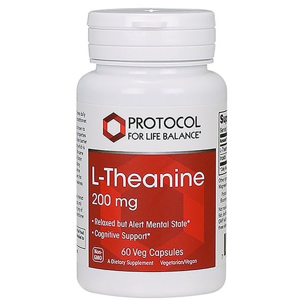 Protocol For Life Balance - L-Theanine 200 mg - Relaxed but Alert Mental State and Cognitive Support to Promote Calm and Aware Brain Function - 60 Veg Capsules