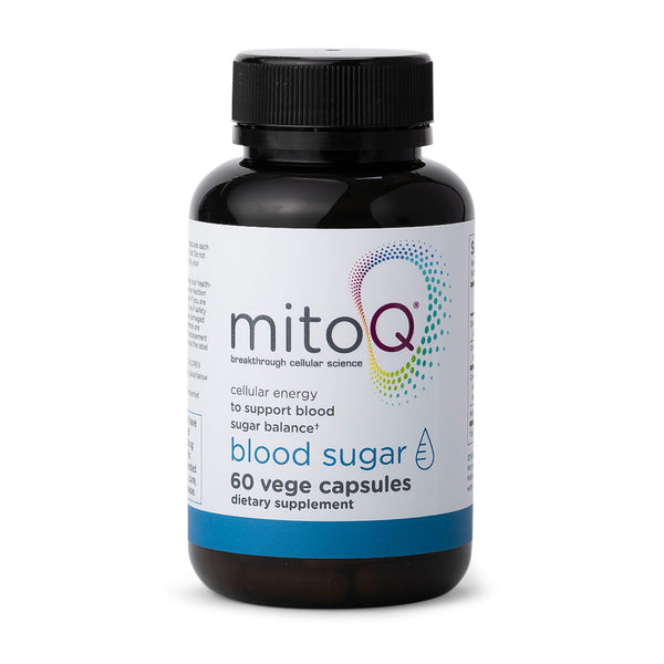 MitoQ Blood Sugar 60 Capsules CoQ10 Antioxidant - MitoQ w/Chromium, Cinnamon & Zinc - Supports Premium Blood Glucose Metabolic, Weight Management and Cellular Health