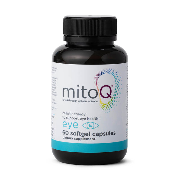 MitoQ Eye 60 Softgel Capsules CoQ10 Antioxidant - MitoQ w/Lutein, Zeaxanthin, Bilberry and Pycnogenol - Supports Normal Vision, Eye Health, retinal Function and Cellular Health