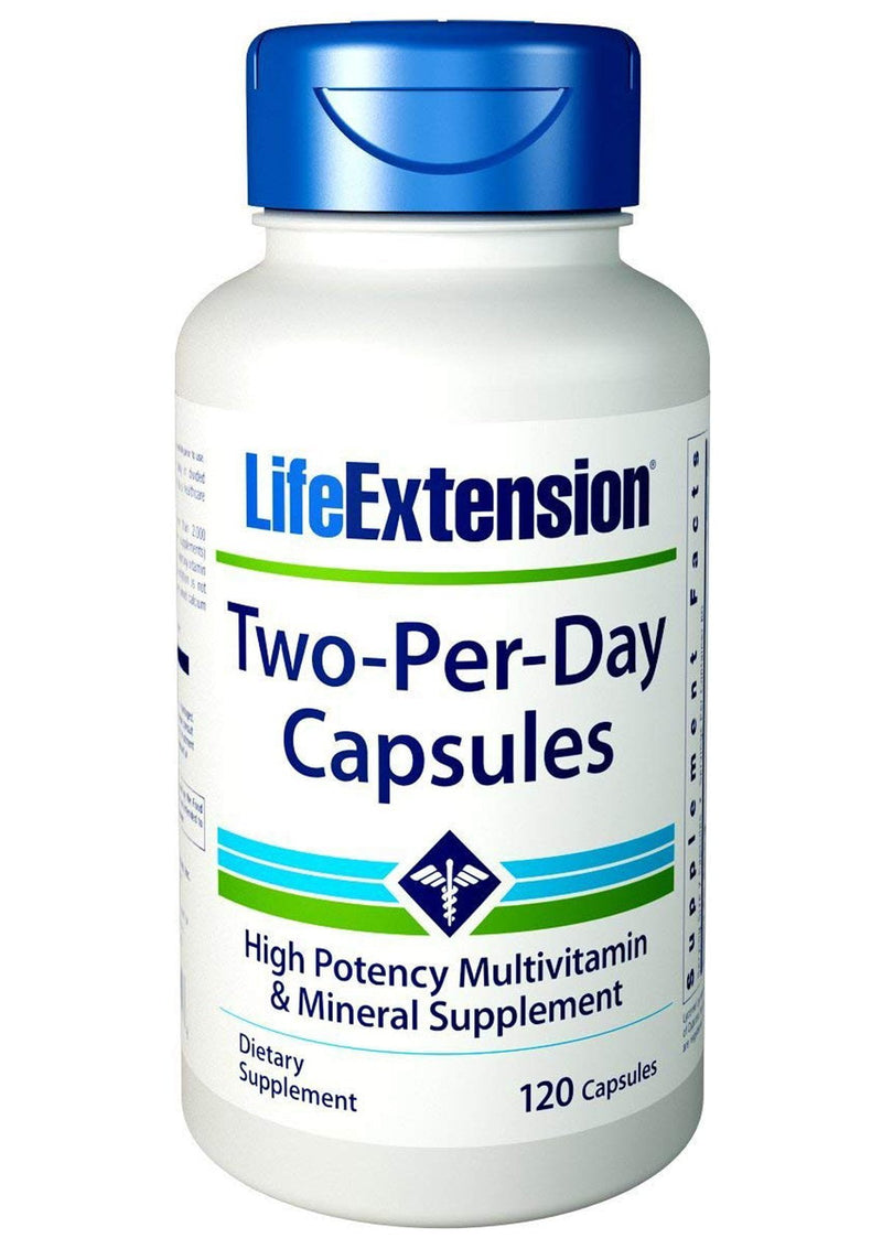 Life Extension Two Per Day High Potency Multivitamin & Mineral Supplement 120 Capsules